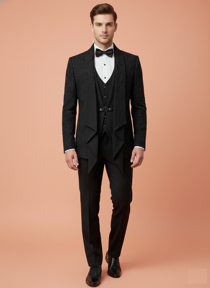 Black Colour Coat Suit(ME-MSUI_SA 8365 D)