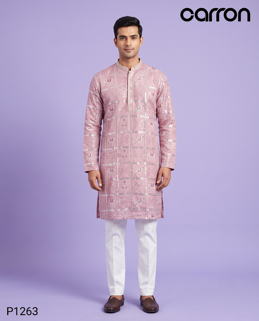 Onion Pink Colour Kurta Set(ME-MKUS_P 1263)