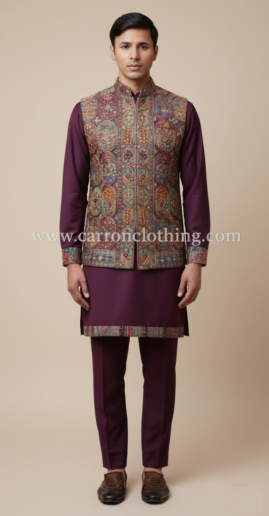 Wine Colour Bundi Set(ME-MBUS_Z 961)