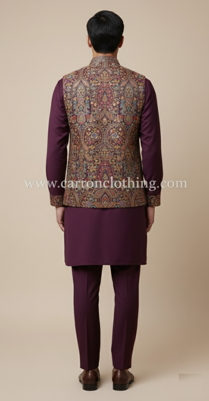 Wine Colour Bundi Set(ME-MBUS_Z 961)