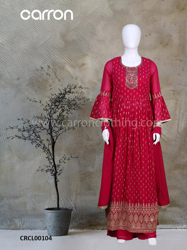 Red colour Salwar Suit With Gharara (LE-05_9009)