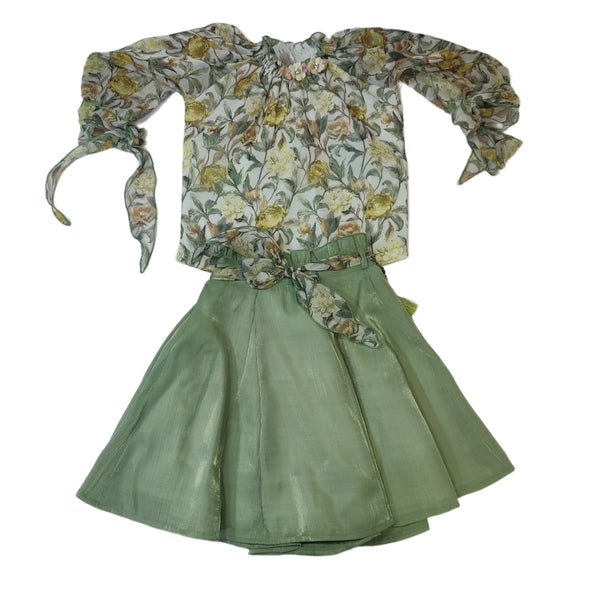 Olive Green Colour Skirt Top(GC-GSKT_347)