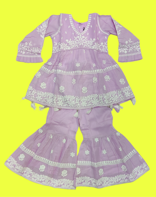 Lavender Colour Gharara Set(GE-GGHS_1016)