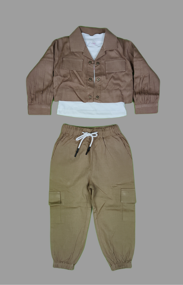 Khakhi Colour Skirt Blouse(GC-GWSD_4338)