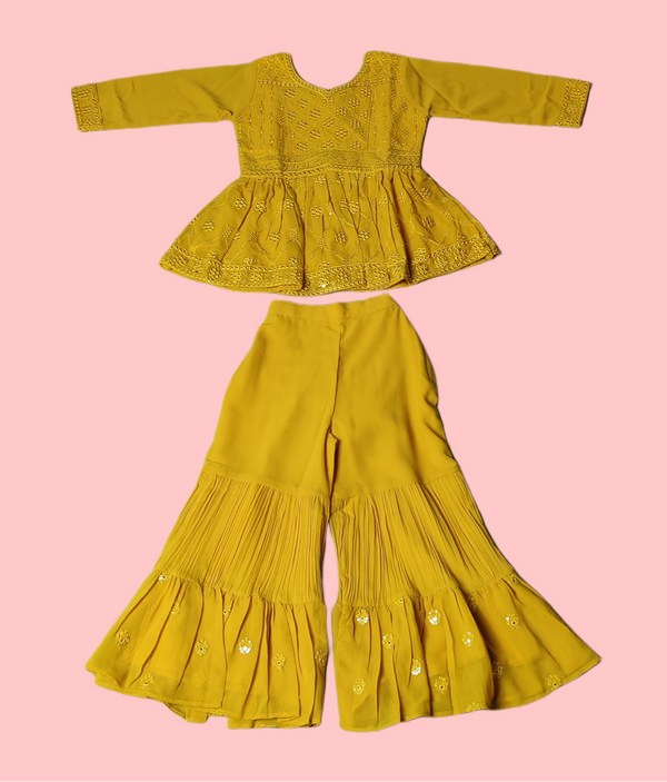 Yellow Colour Gharara Set(GE-GGHS_1531)