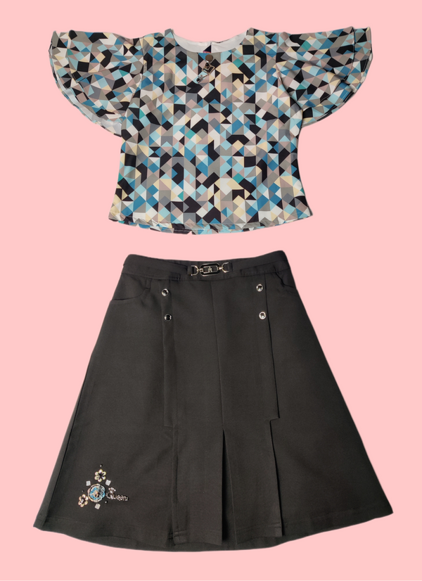 Black Colour Skirt Blouse(GC-GSKT_9537)