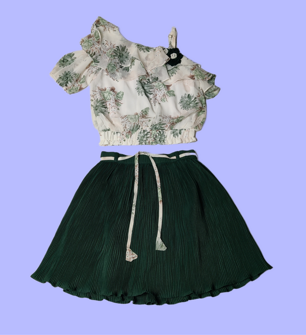 Green Colour Skirt Blouse(GC-GSKT_5293)