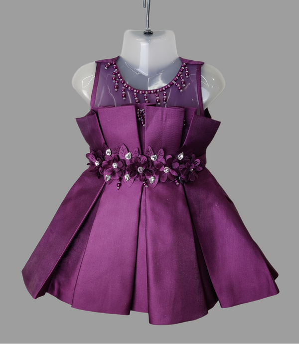 Wine Colour Party Frock(GE-GFRP_4712)