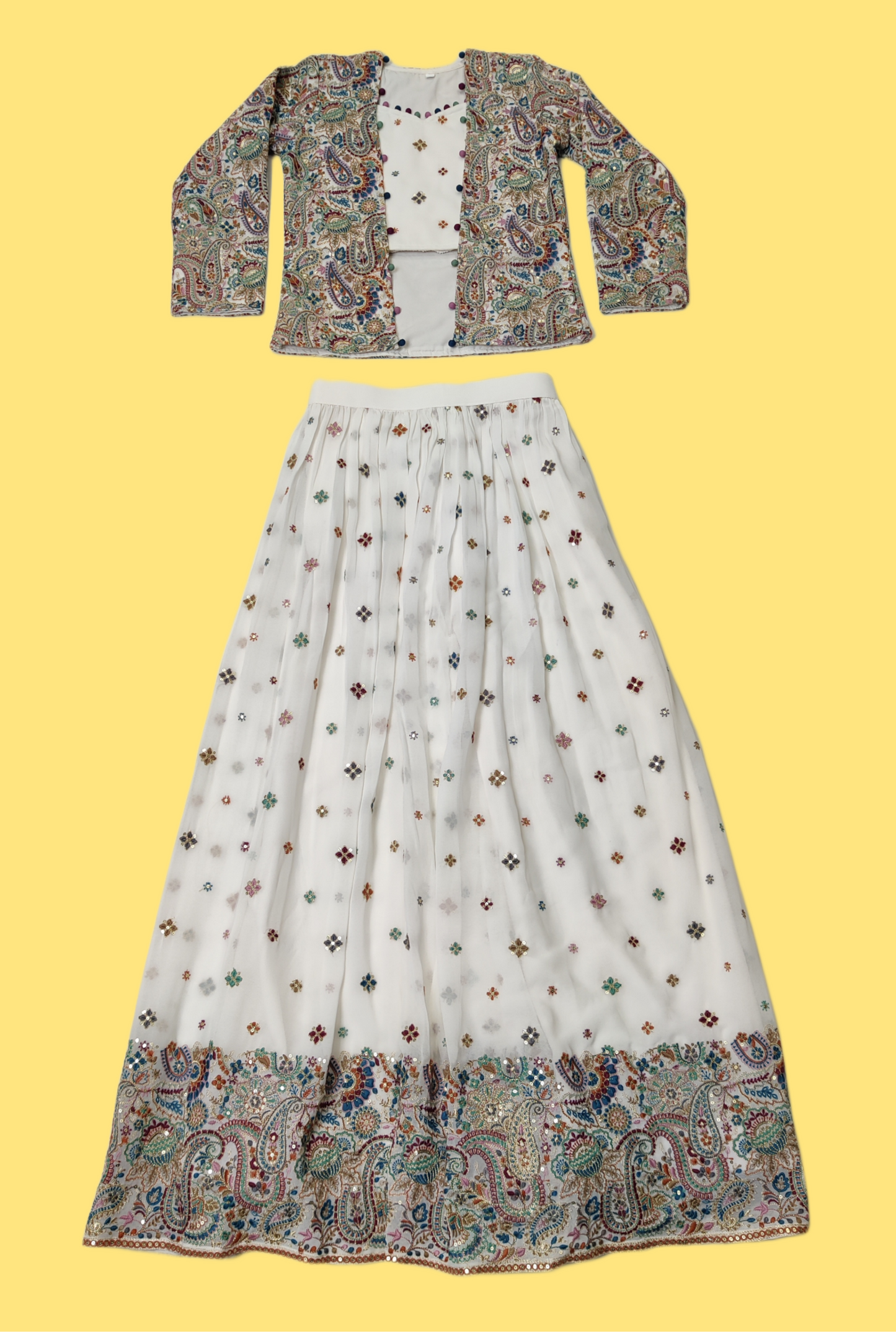 Cream Colour Plazo Suit(GE-GPZS_1001)