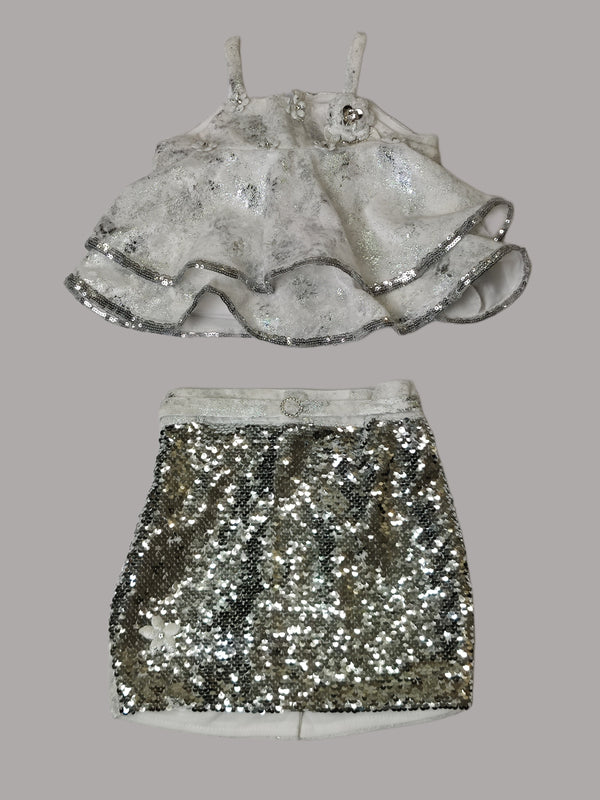 Cream Colour Skirt Blouse(GC-GSKT_854)