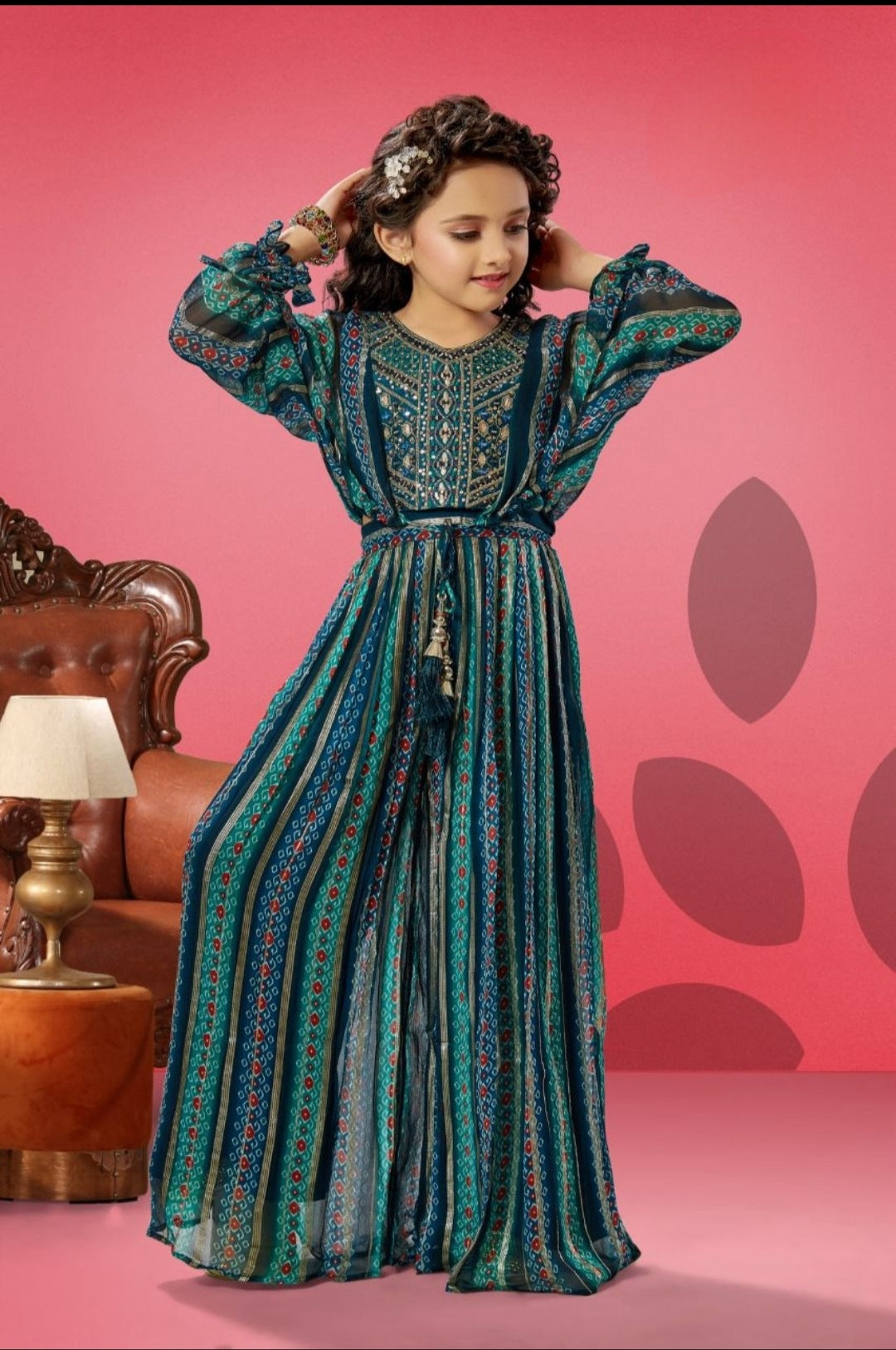 Peacock Colour Plazo Suit(GE-GPZS_153)