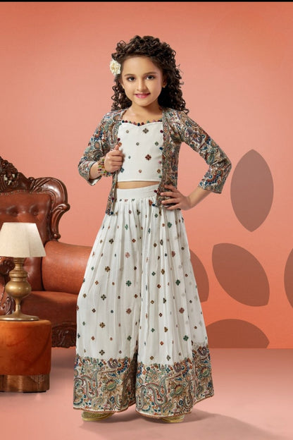 Cream Colour Plazo Suit(GE-GPZS_1001)