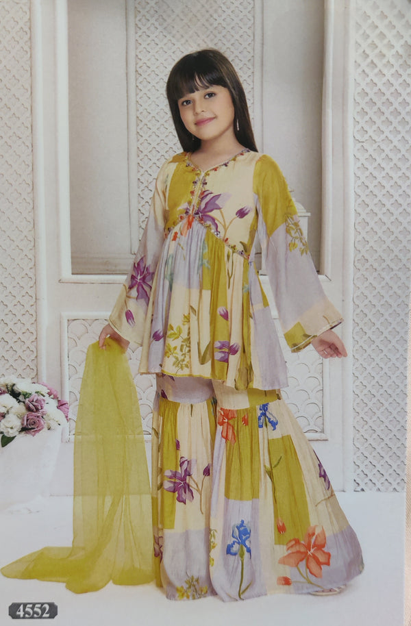 Yellow Colour Ghaghra Set(GE-GGHS_4552)