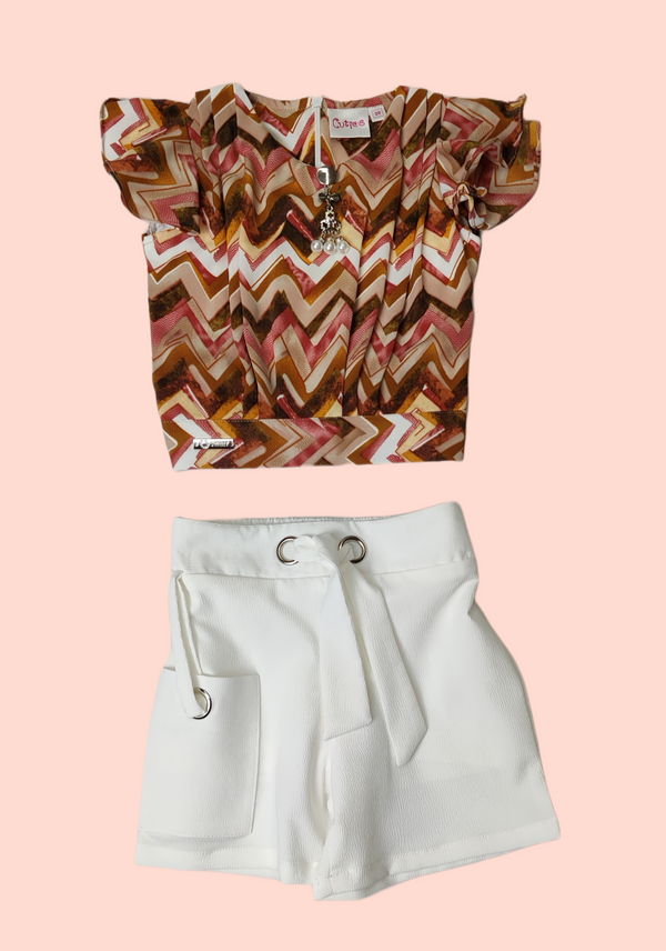 Carrot Colour Skirt Blouse (GC-GSKT_225)