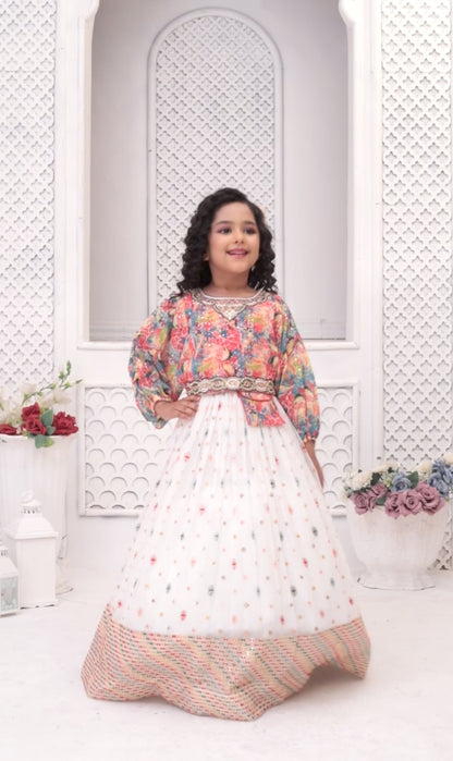 White Colour Ghaghra Choli(GE-GGHC_3141)