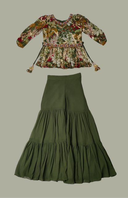 Green Colour Gharara Set(GE-GGHS_760)