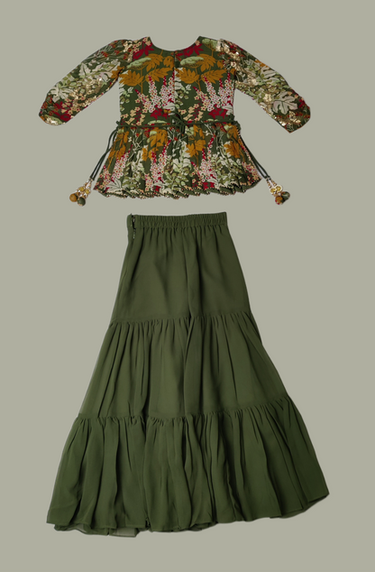 Green Colour Gharara Set(GE-GGHS_760)