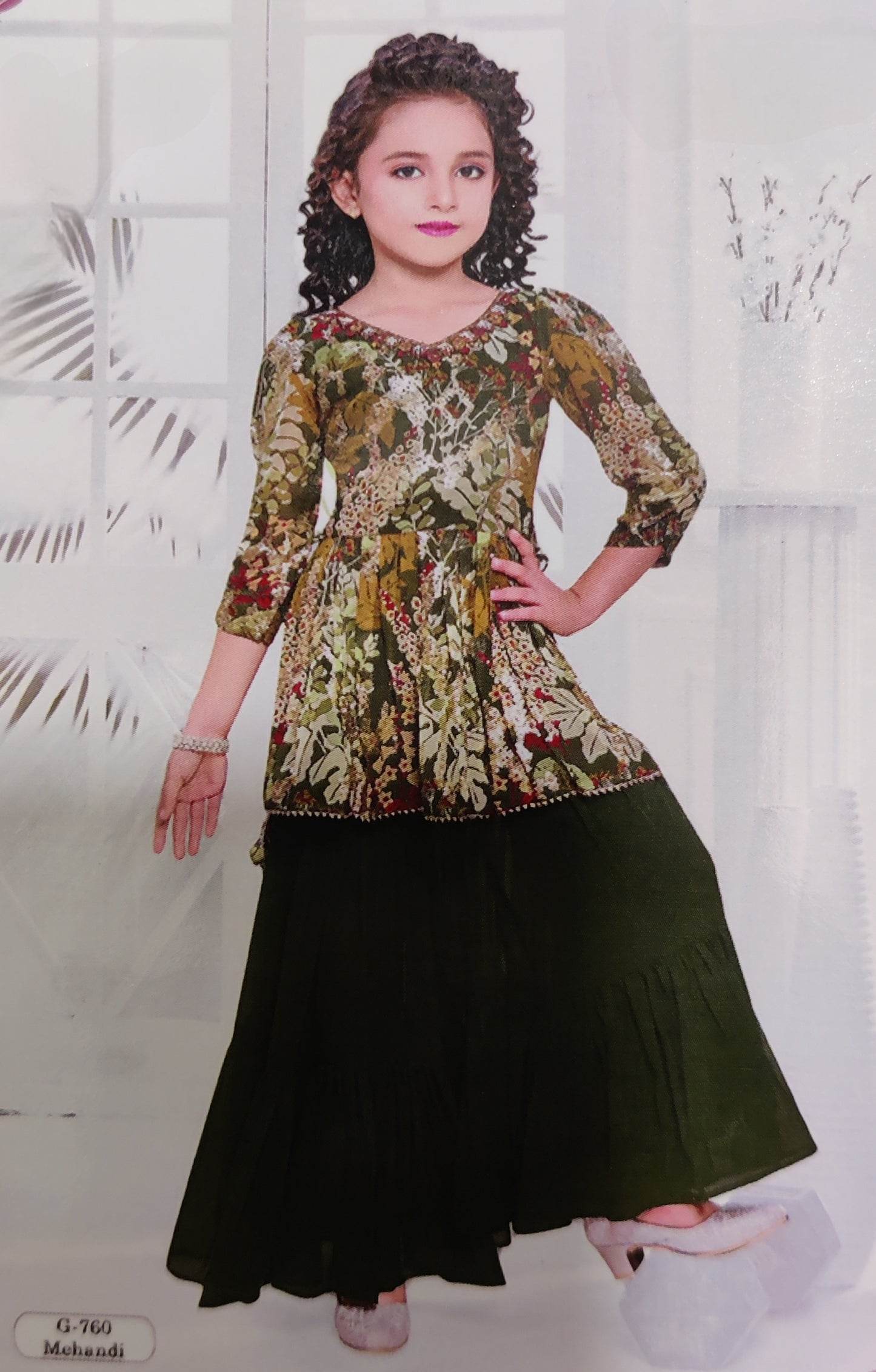 Green Colour Gharara Set(GE-GGHS_760)