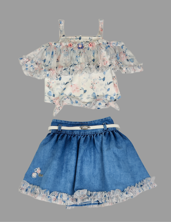 Blue Colour Skirt Blouse(GC-GSKT_1890)
