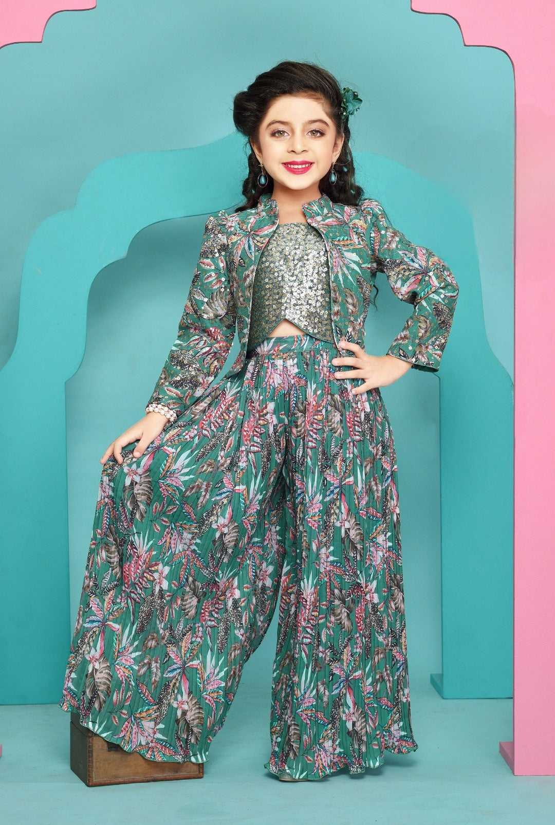 Green Colour Plazo Suit(GE-GPZS_22005)