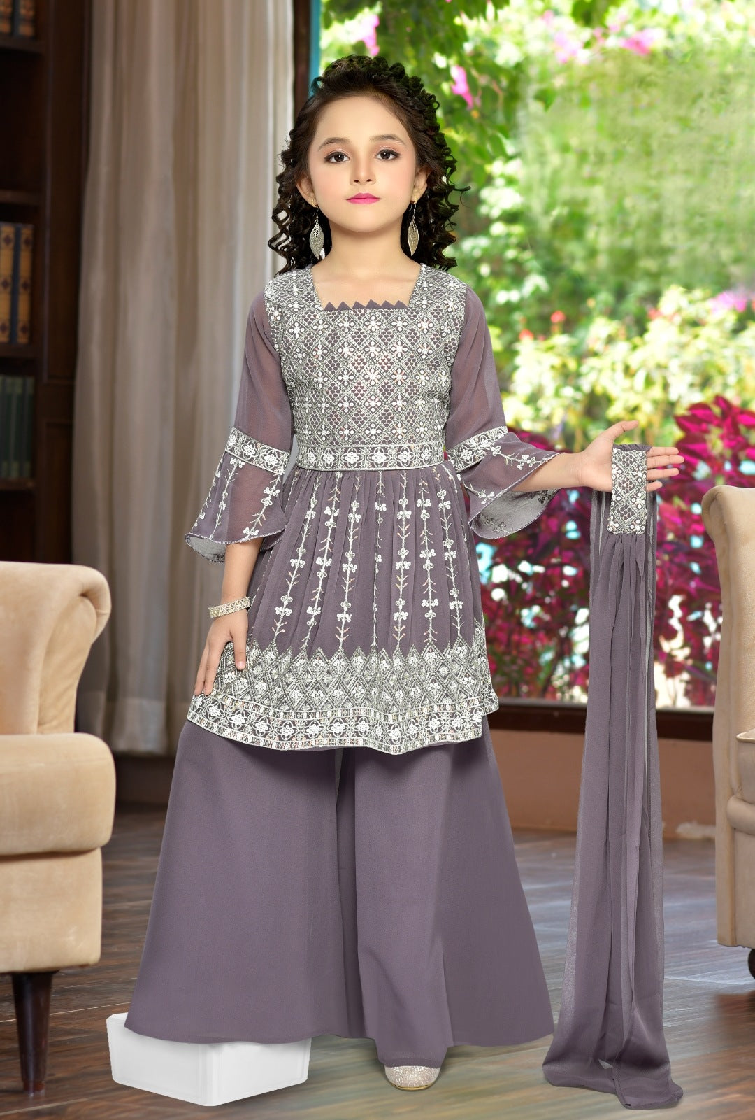 Purple Colour Plazo Suit(GE-GPZS_N63)