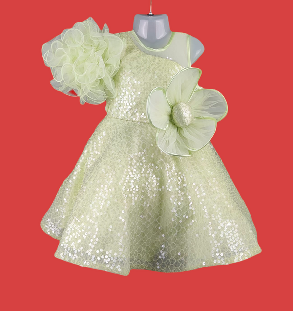 Green Colour Party Frock(GE-GFRP_9006)
