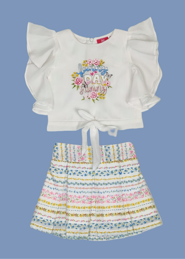 White Colour Skirt Blouse(GC-GSKT_07)