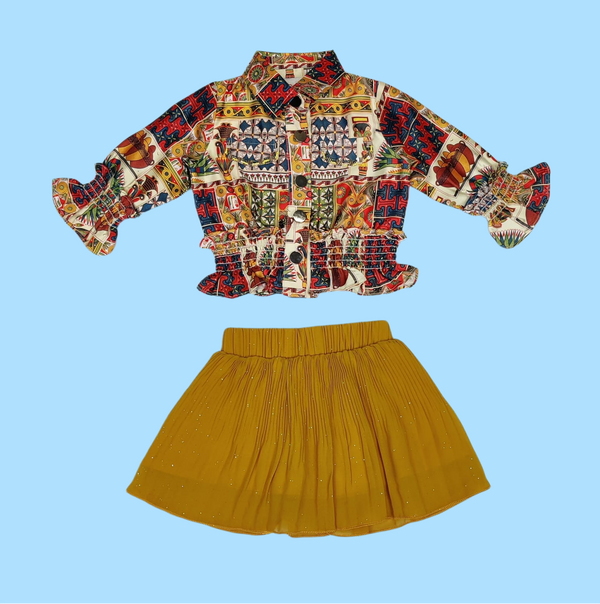 Mustard Colour Skirt Blouse(GC-GSKT_50)