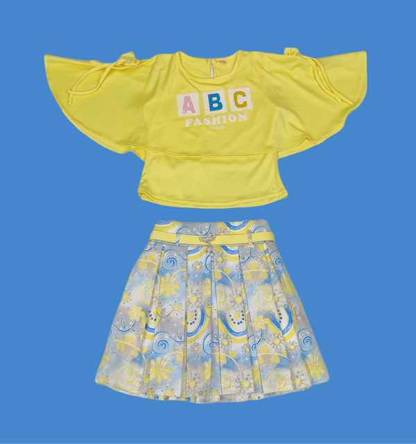 Lemon Colour Skirt Blouse(GC-GSKT_21552)