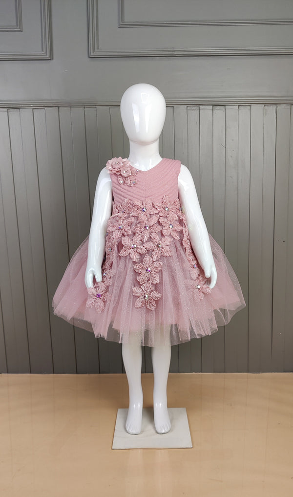 Onion Pink Colour Party Frock(GE-GFRP_27205)