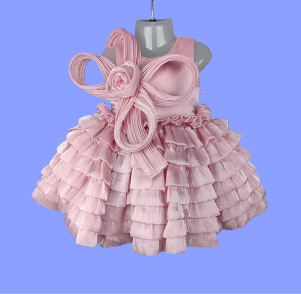 Onion Pink Colour Party Frock(GE-GFRP_9011)