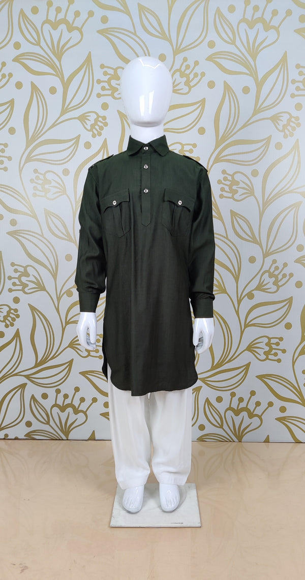 Green Colour Pathani Suit(BE-BPTH_407)