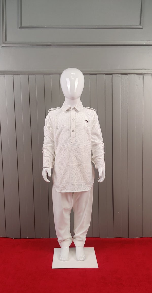 White Colour Pathani Suit(BE-BPTH_4155)