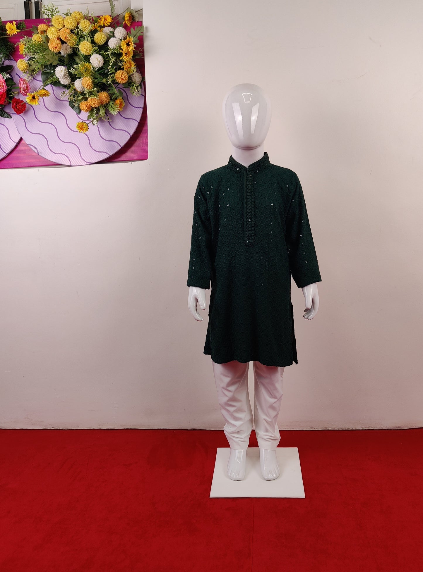 Bottle Green Colour Kurta Set(BE-BKUS_7079)