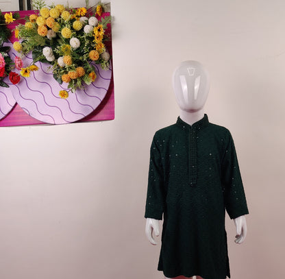 Bottle Green Colour Kurta Set(BE-BKUS_7079)