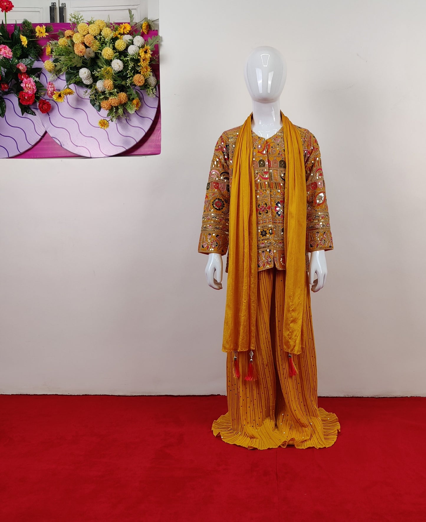 Gold Colour Plazo Set(GE-GPZS_2249)