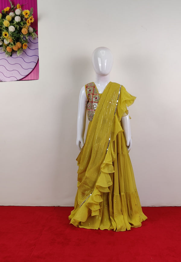 Mustard Colour Ghaghra Choli(GE-GGHC_2024)