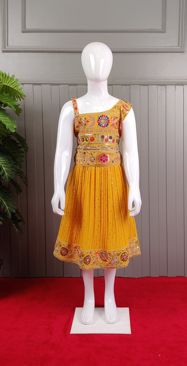 Gold Colour Skirt Blouse(GC-GSKT_3201)