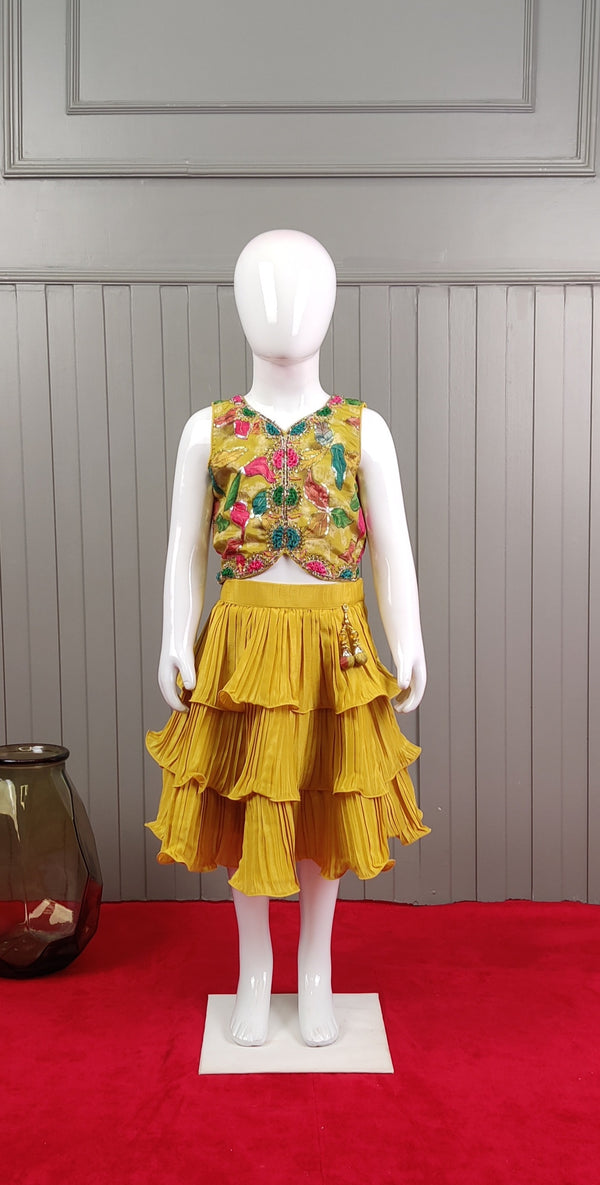 Mustard Colour Skirt Blouse(GC-GSKT_7474)