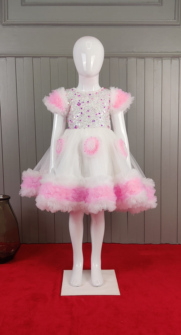 Pink Colour Party Frock(GE-GFRP_621)