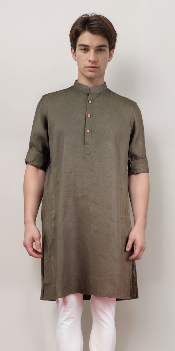 Olive Green Colour Kurta Set(ME-MKUS_GURU 23)