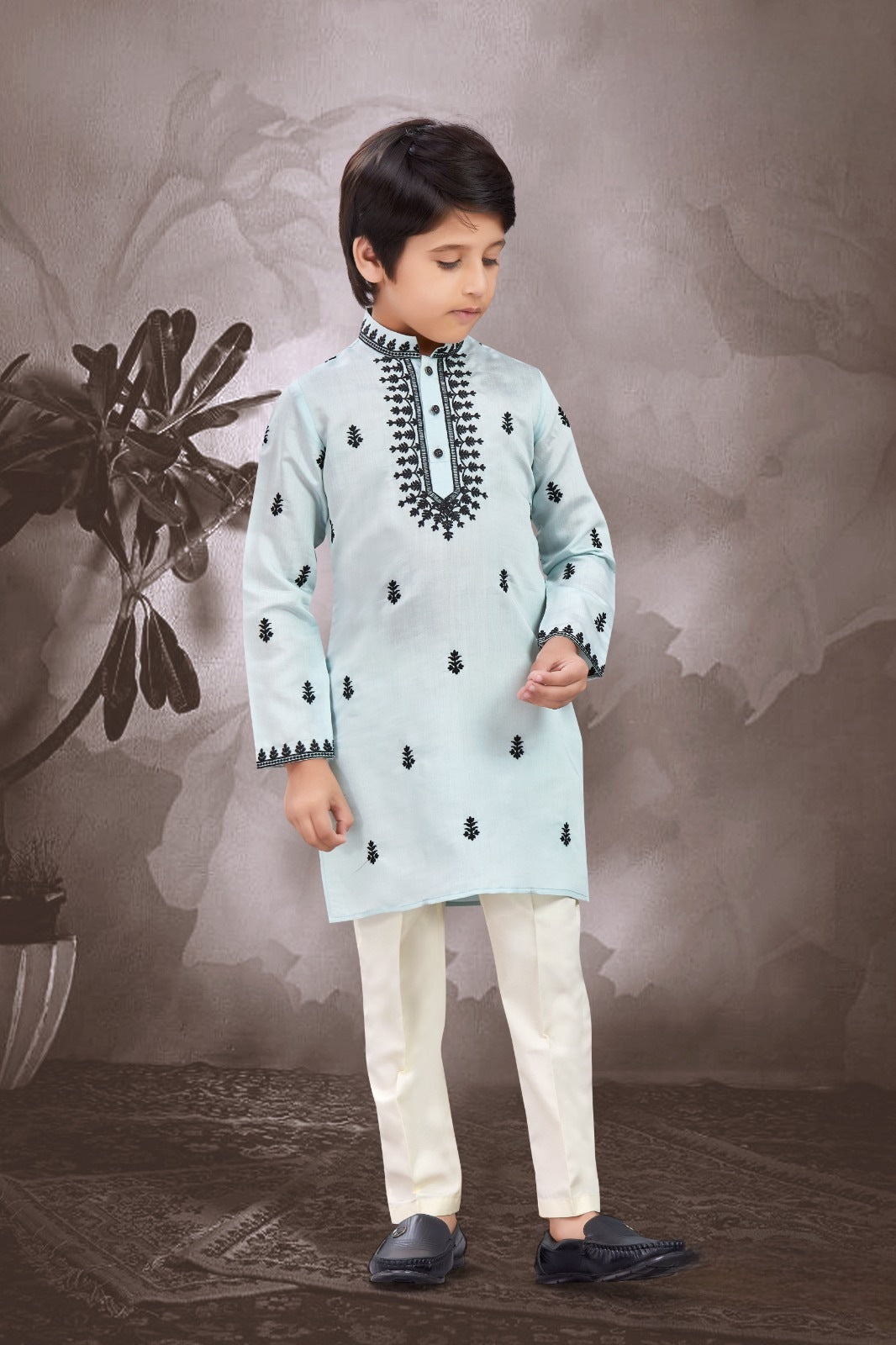Grey Colour Kurta Set(BE-BKUS_5419)