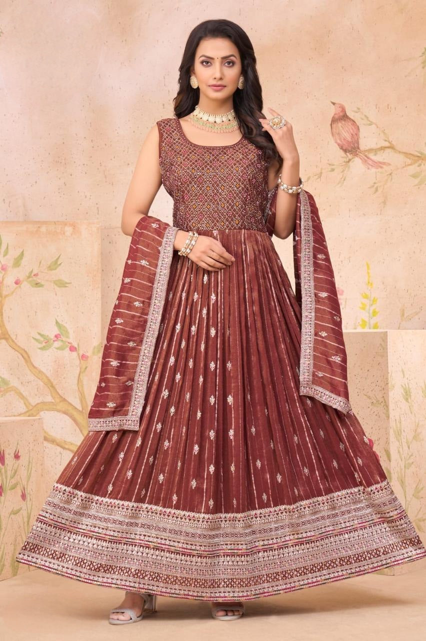 Brown Colour Anarkali(LE-WANK_2902)