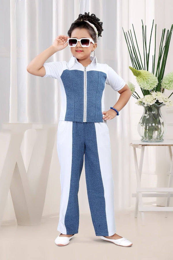 Blue & White Colour Co-Ord Set(GC-GCOS_20120)