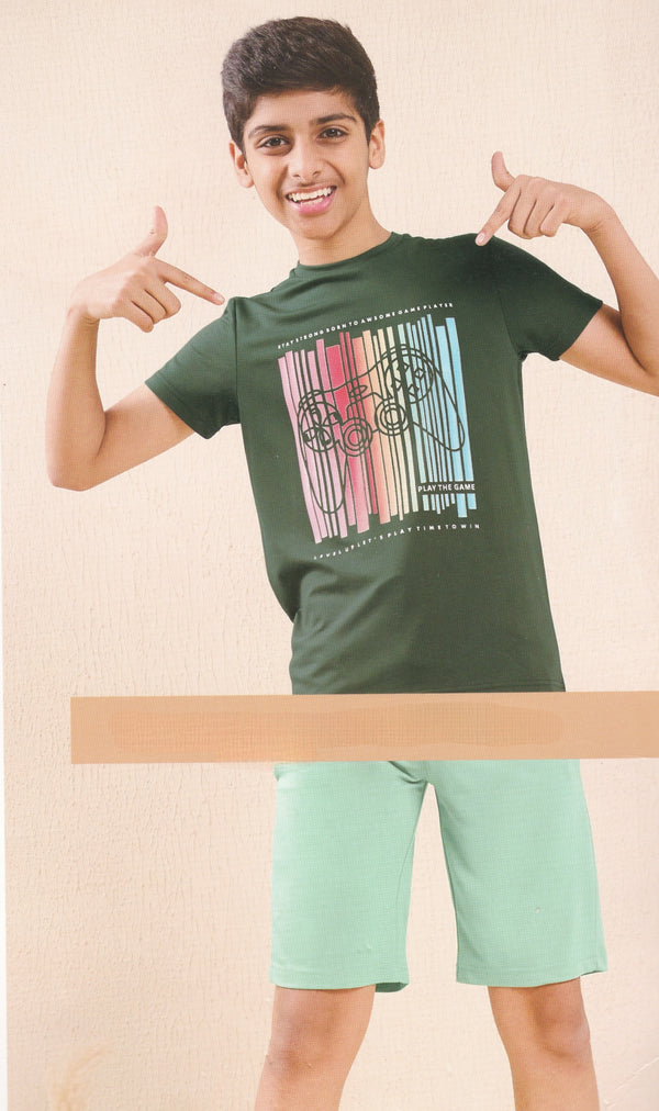 Bottle Green Colour T-Shirt Suit(BC-BNWR_5092)