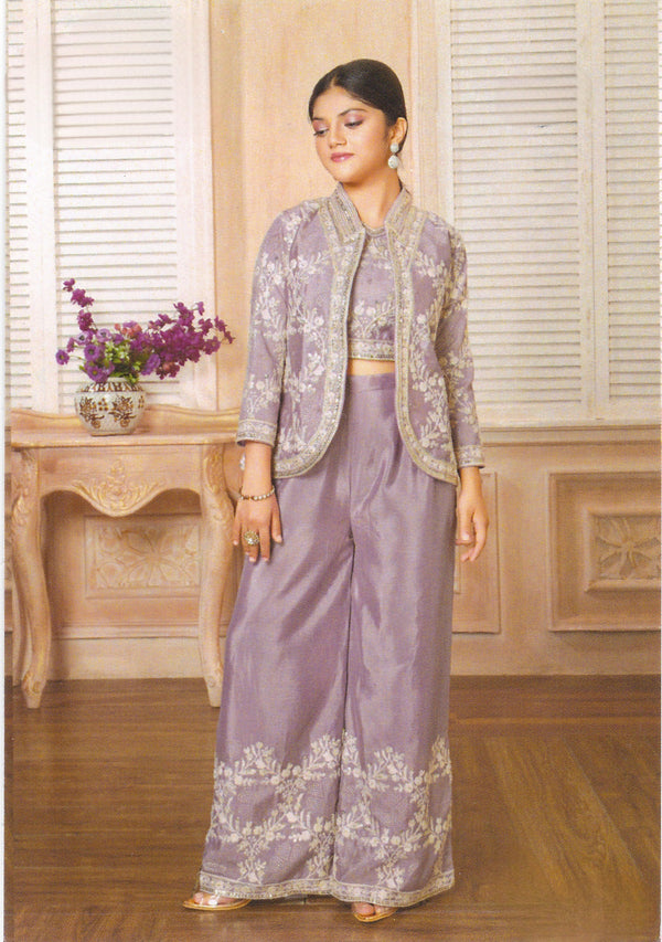 Purple Colour Plazo Set(GE-GPZS_1117)