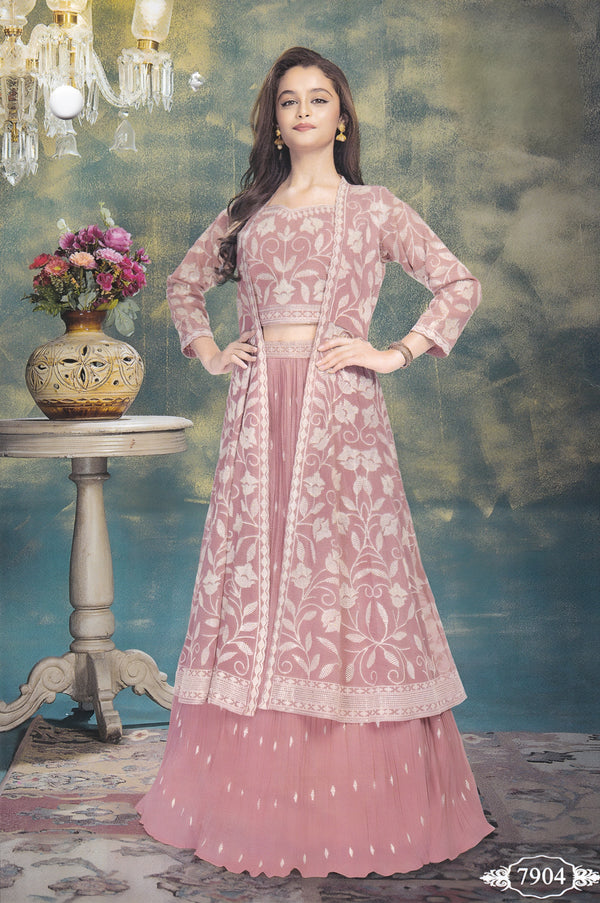 Onion Pink Colour Ghaghra Choli(GE-GGHC_7904)