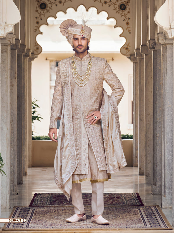 Water Peach Colour Sherwani(ME-MSRW_6050)