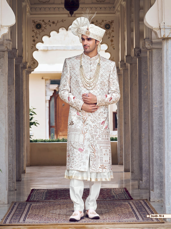 White Colour Sherwani(ME-MSRW_2640)