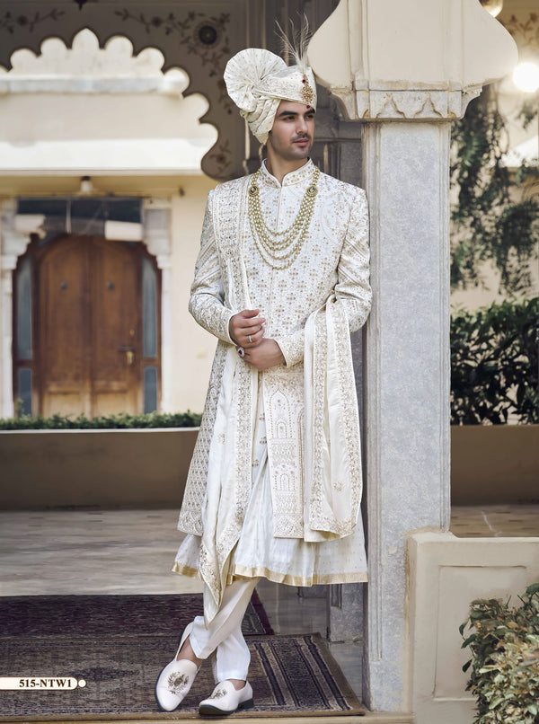 White Colour Sherwani(ME-MSRW_515)